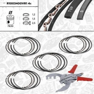 Produktbild von ET ENGINETEAM R1003400VR1 Kolbenringsatz Kolbenringe für OPEL Astra G CC (T98) Zafira A (T98) Corsa B Schrägheck (S93) Astra G Caravan (T98)