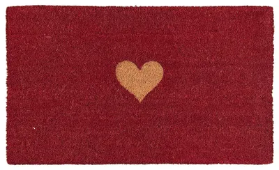 Produktbild von Clayre & Eef Fußmatte 75x45 cm Rot Kokosnuss Herz