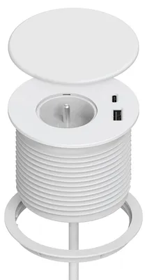 Productafbeelding van Dinolink inbouwstopcontact met 1 stopcontact, 1 USB-poort en 1 USB-poort