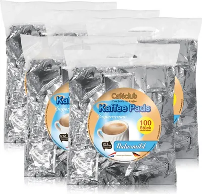 Produktbild von 5x Cafeclub Naturmild Kaffeepads Megabeutel je 100 stk. milde Röstung
