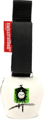 Produktbild von swisstrailbell® BlackForest Edition weiß/grün: "Be Free", Fahrradklingel, Trailbell