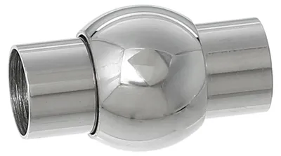 1 Edelstahl Magnetschließe / Magnetverschluss, Kugel, 16x3 mm