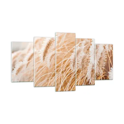 Produktbild von Bilder auf glas - 5 Teile - Gras Boho Licht - 160x85cm - Glasbilder - Wandbilder - Bilder - zum Aufhängen bereit - Wanddekoration aus Glas - Glas Bilder - Wandbild auf Glas - GEA160x85-4903