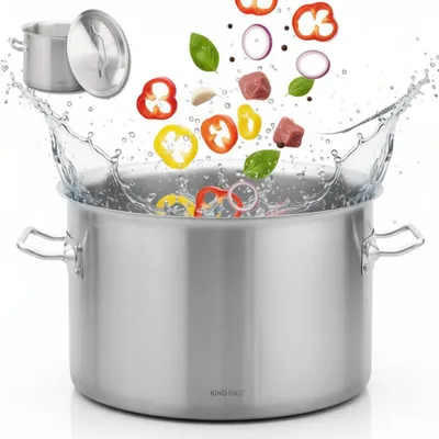 Zdjęcie produktu dla Garnek z pokrywką 30x20cm gastronomiczny 14 lit stal indukcja gaz