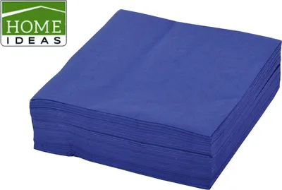 Produktbild von 2500 Servietten blau 33x33cm 3lagig 1/4 Falz Papierserviette Papiertuch Deko
