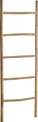 Produktbild von BELIANI Handtuchleiter Naturfarben Bambusholz zum Anlehnen Holzleiter Bambusleiter mit 5 Stangen Bedezimmer Schlafzimmer Wohnzimmer Dekoration