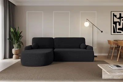 Produktbild von ALTDECOR Ecksofa mit Schlaffunktion und Bettkasten Corner Sofa Bett Eckcouch Couch L-Form Schlafcouch Ausziehbar Wohnlandschaft Schlafsofa Cauchsofa  LIRA-L - 264x172x89  Schwarz