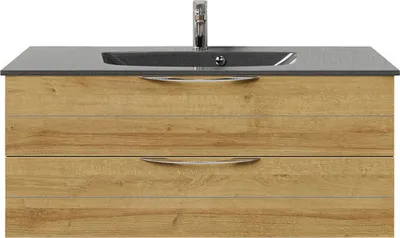 Produktbild von Pelipal Badmöbel-Set Sunline 300 BxHxT 117 x 49,9 x 48 cm Frontfarbe eiche riviera Badmöbel-Set mit Waschtisch Mineralma