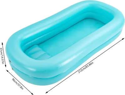 Image de Baignoire de soins portable - Baignoire gonflable - Pliable - Pompe électrique 150 W - Temps de gonflage : 60 s - PVC - Réservoir d'eau de 8 à 10 L - Bleu