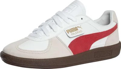 A single Puma Palermo leather sneaker is shown from a side angle against a white background.