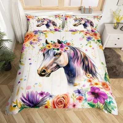 Imagen del producto de Conjuntos de accesorios para habitaciones infantiles con motivos de caballos y flores