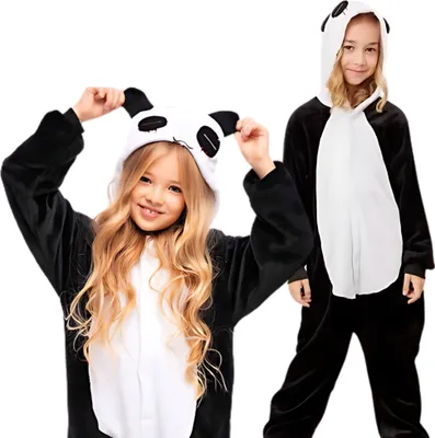 Produktbild von Panda-Einteiler Kigurumi-Pyjama-Kostüm für Kinder (135-145 cm)