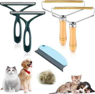 Produktbild von Fusselrasierer und Tierhaarentferner - 5 Stück tragbare Fusselbürste für Kleidung, Teppiche und Textilien