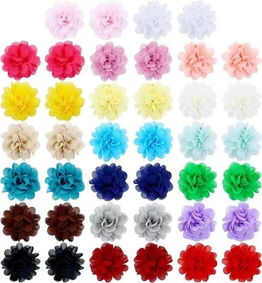 Produktbild von Haarclips für Mädchen, Jungen und Kinder - 40 Stück - 5 cm - Nicht-slip-Haarspangen mit Chiffon-Blumen-Design