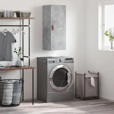 Image de vidaXL Armoire murale gris béton 34,5x34x90 cm