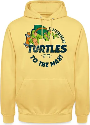 Produktbild von Spreadshirt Ninja Turtles Skatboarding Turtles Uni Hoodie, L, Zitronengelb