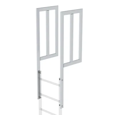 Produktbild von Günzburger Steigtechnik Ausstiegsholm mit Geländeransatz Aluminium blank Länge 1.600 mm - 062050