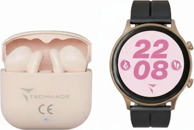 Dynamic 2 Smartwatch – Bundle mit Kopfhörern Pink Unisize Techmade