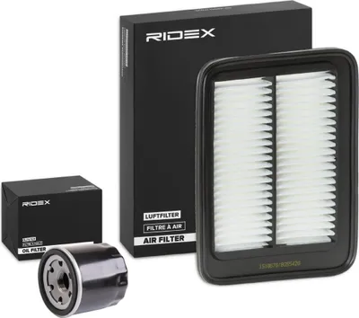Produktbild von RIDEX Filterset Inspektionspaket Filtersatz für VW Golf V Schrägheck (1K1) für HYUNDAI i10 (PA) für FIAT Ducato Pritsche / Fahrgestell (250, 290)