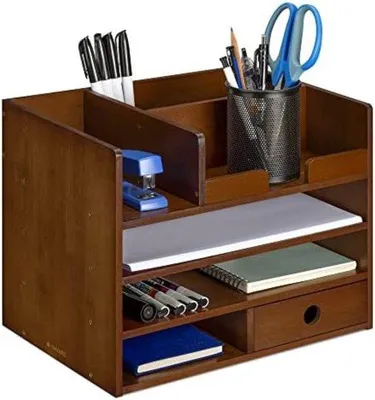 Produktbild von Famanu Büro Organizer mit 4 Fächern - Dunkelbraun