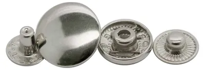 50 Stk Druckknopf Set rund S-Feder Verschlüsse Schnappknopf Metall Größen 15mm silber