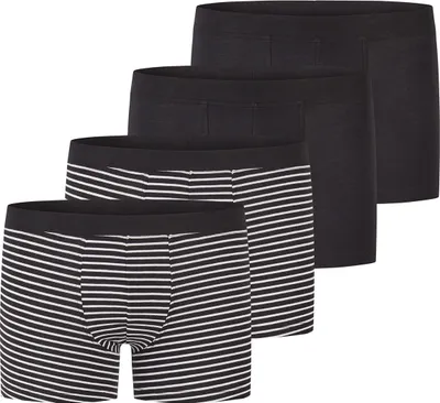 Produktbild von Schiesser 4er Pack Teens Boys 95/5 Organic Baumwolle Retro Short / Pant Überzogener Gummibund, Schlichtes Design, Elastische Single-Jersey-Qualität
