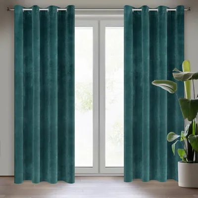 Produktbild von Vorhang VILLA dunkeltürkis 140x250 cm  Ösen 10