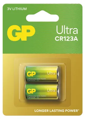 Lithiová baterie GP Ultra CR123A, 2 ks