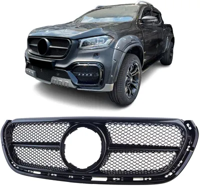 Image de Calandre avant noire brillante pour Mercedes-Benz X-Class W470, modèles 2017-2020