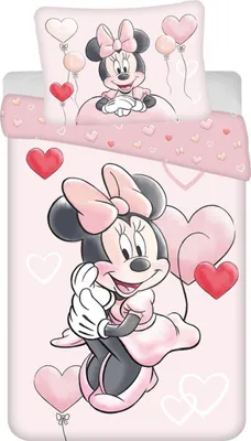 Produktbild von Minnie Mouse Bettbezug Balloon - 140 x 200 cm - Baumwolle roze