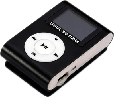 Obrázok produktu pre Mini MP3 prehrávač s kovovým klipom, LCD displejom, podporou TF kariet, univerzálny, čierny