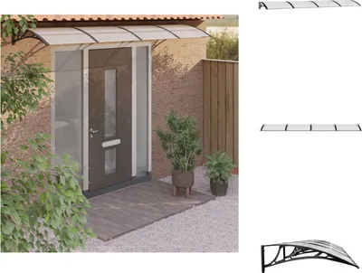 Obrázok produktu pre vidaXL Strieška na dvere čierna a priehľadná 350x80 cm polykarbonát - Markízy