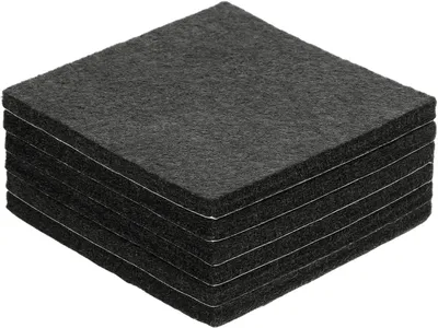 Produktbild von 6 Selbstklebende Filzgleiter - 75 x 75 x 5 mm für Möbel - Schwarze Antirutsch Pads