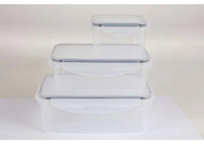 Produktbild von 12x Airtight Frischhaltedosen 3er Klick Aufbewahrungsbox Vorratsbehälter Speisen