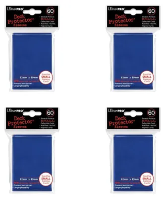 Image de 4 paquets de pochettes de protection Ultra Pro - Small Sleeves - Bleu - Bleu (4 x 60 pochettes) - Format japonais