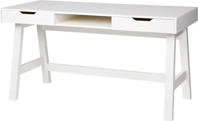 Produktbild von WOOOD Nikki Schreibtisch aus Kiefer mit Schubladen, Weiß
