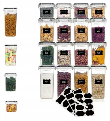 Produktbild von Markenloser Vorratsbehälter-Set 16 Stück Hermetisch Lebensmittel