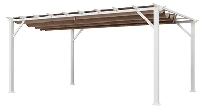 Obrázok produktu pre Paragon Vonkajšia hliníková pergola Florence 1116 biela/svetlohnedá 350x505x236 cm