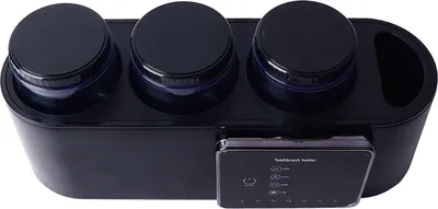 Obrázek produktu pro Bezpečný elektrický držák na zubní kartáčky s 3 sběrnými nádobkami pro montáž na zeď