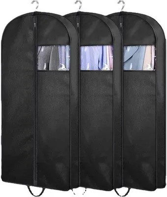 Immagine prodotto di Valigie da viaggio impermeabili da uomo (60 cm × 100 cm × 10 cm), nero, confezione da 3 pezzi