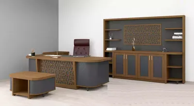 Zdjęcie produktu dla Designerski zestaw mebli gabinetowych zestaw biurko 4 szt
