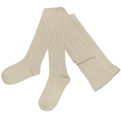 Produktbild von Damen Strickstrumpfhosen aus Baumwolle Trachten: Zopfmuster Sand Größe 44-46