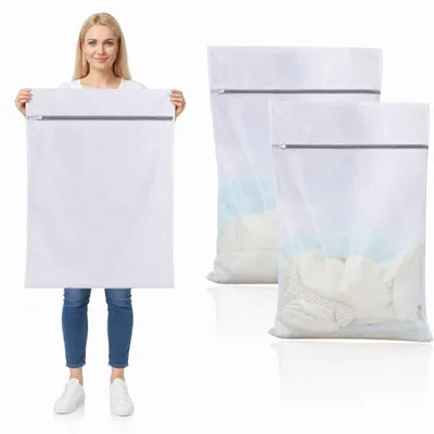 Wäschenetze 2er-Pack, 60 x 90 cm, Polyester, mit Reißverschluss