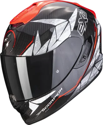 Produktbild von Scorpion EXO-1400 Evo Air Aranea Carbon Helm, schwarz/rot, 2XL (63/64)