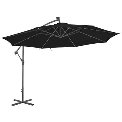 Image de vidaXL Parapluie avec mât en aluminium 350 cm noir