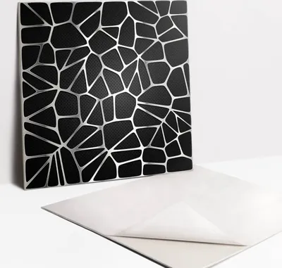 Produktbild von Fliesenaufkleber Set - 9 Stück Selbstklebende PVC Fliesen-Designs - Für Bad und Küche 30 x 30 - Moderne 3D -Struktur