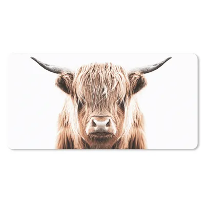 Produktbild von MuchoWow® Schreibtischunterlage Schottischer Highlander - Kuh - Tiere 80x40 cm - XXL Mauspad - Gaming Mauspad