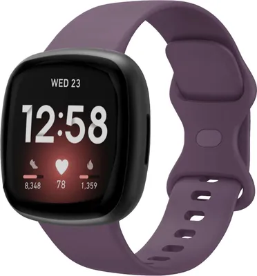 Produktbild von Strap-it Fitbit Sense 2 Silikon Armband Classic (Dunkelviolett) - Große: L