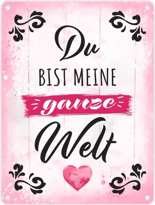 Produktbild von Du bist meine ganze Welt Metallschild in 15x20 cm mit Spruch