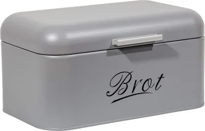 Image de Theo&Cleo Grande boîte à pain en métal gris design rétro